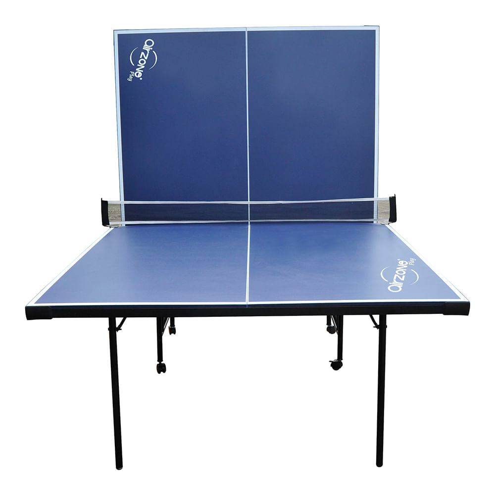Mesa de ping pong plegable negra y amarilla para interiores con 2 paletas,  2 pelotas, 1 red y juego de 4 ruedas para un fácil movimiento, perfecto