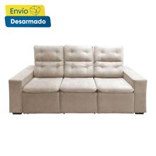 Sofa retractil 2.20 tela taupe usb connect
