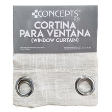 Cortina de Tela color transparente Blanco/Gris 229x137cm