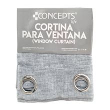 Cortina de Tela color Blanco/Gris 229x137cm