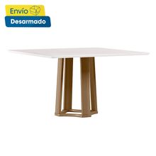 Mesa Comedor cuadrada TREVISO 135x135cm vidrio color Blanco