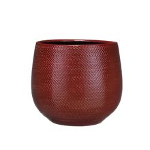 Maceta decorativa circular gabriel rojo 20x25 cm