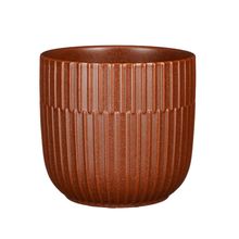 Maceta decorativa sara café mate 13x14 cm