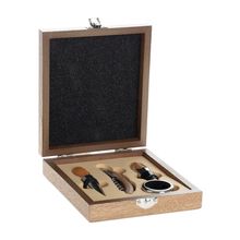 Set Para Vino Madera 4 Piezas