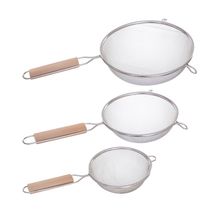 Set Coladores 3 Piezas Mango Madera