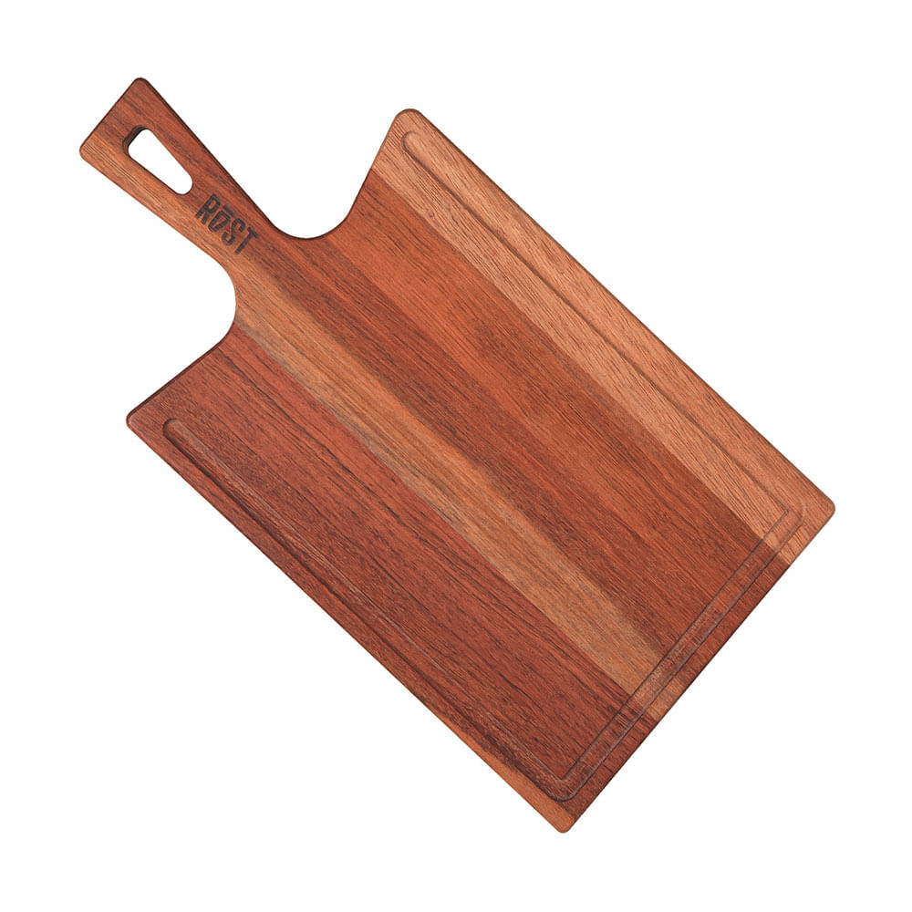 TABLA DE MADERA TECA RECTANGULAR CON AGARRADERA PARA PICAR/SERVIR