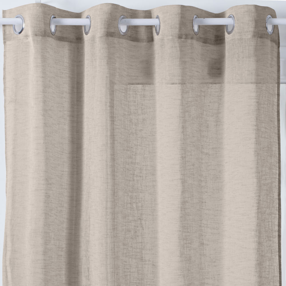 Cortina de tela lino beige 140x240 cm 