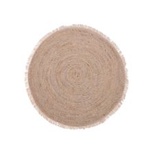 Alfombra de yute redonda con flecos 80cm