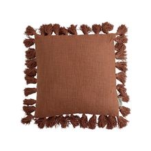 Cojin deco borlas cafe 45x45 cm