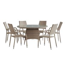 Juego de Comedor exterior DANNE 7 piezas color Taupé