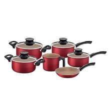 Bateria de cocina 6pzas paris rojo
