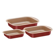 Set 3 fuentes rectangular roja