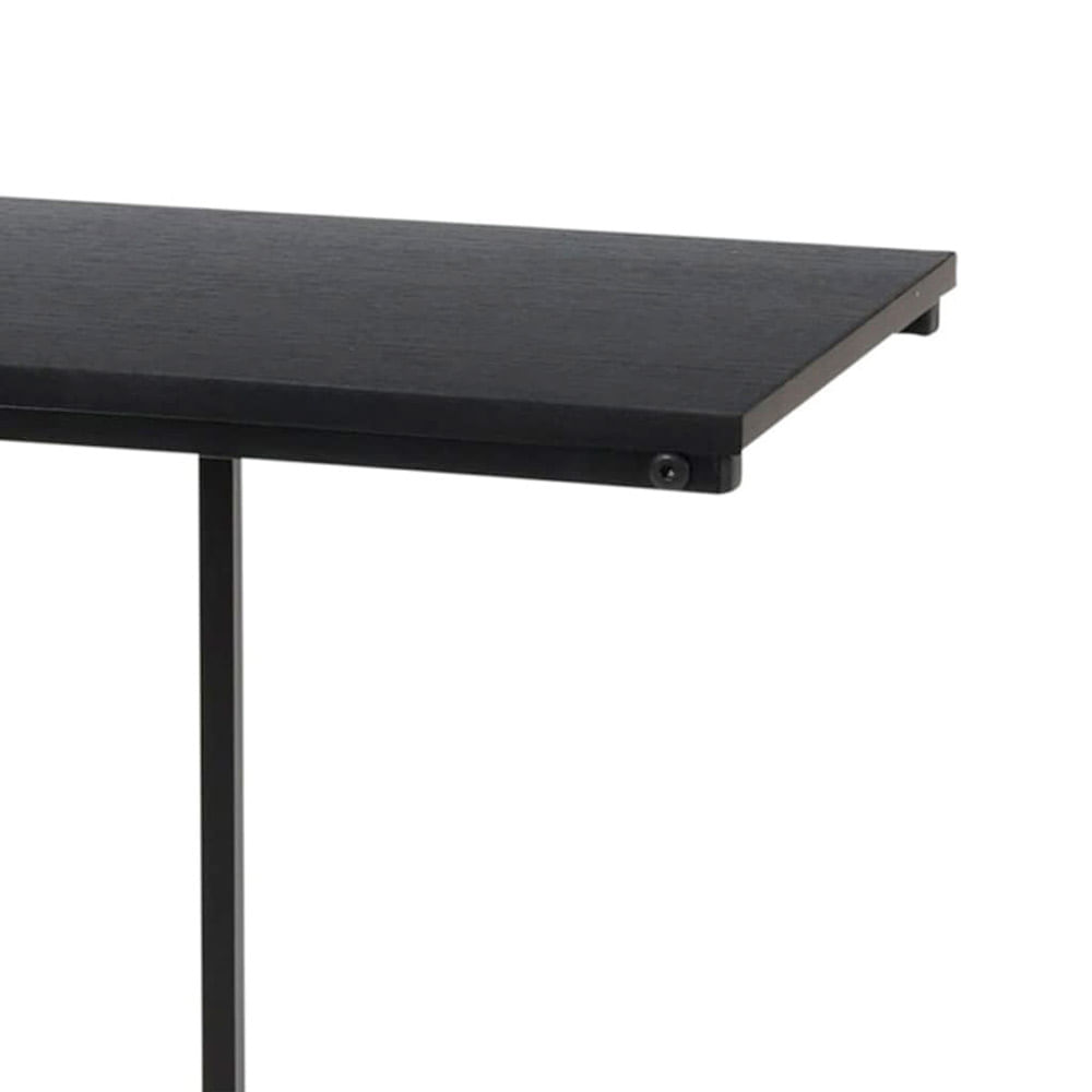 Set 2 mesas auxiliares ø45x47,5 - 42x34,8x40cm acero negro y madera MOA  Vinthera, Hogar y exterior