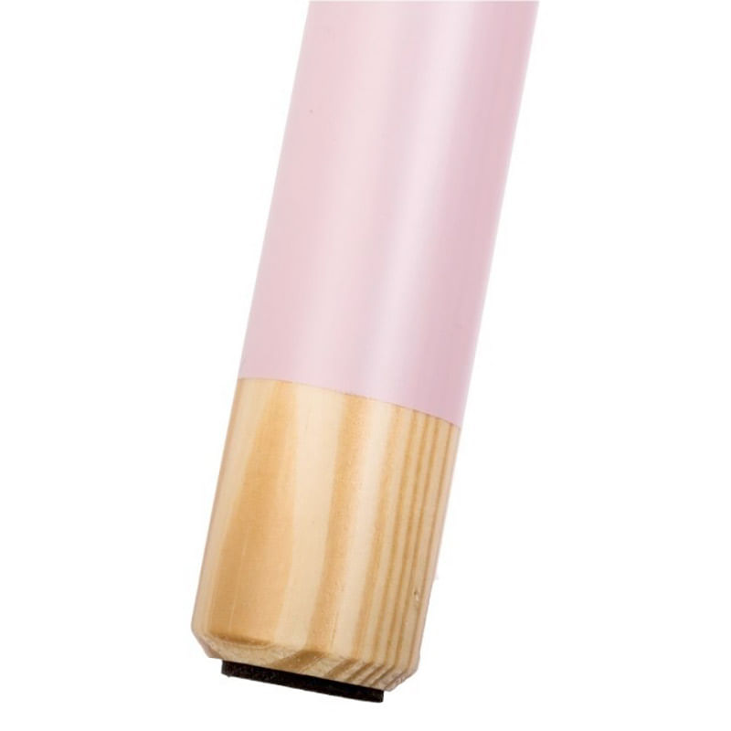 Taburete de madera de piel de oveja rosa Blush - Woostain al por