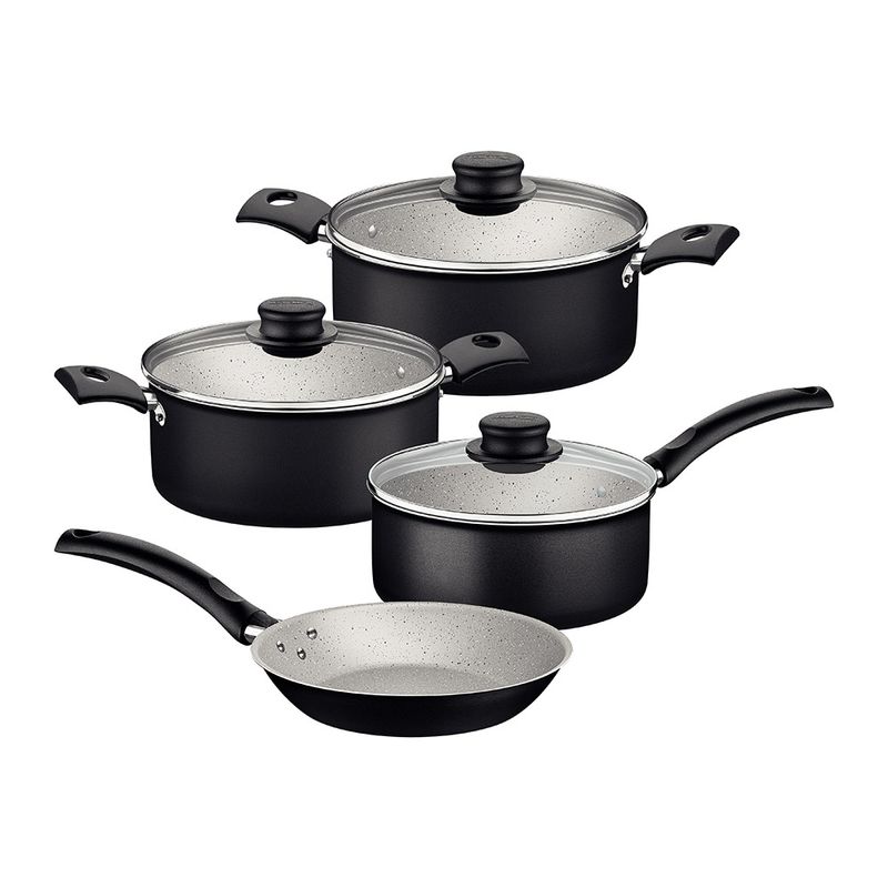 Set de Ollas Batería de Cocina 7 Piezas Tramontina Paris Negro - La Anónima  Online