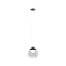 Lámpara Colgante 1 caída E27 D25cm Blanco con Negro y Dorado