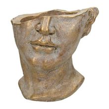 Maceta medio Rostro David dorado 19cm