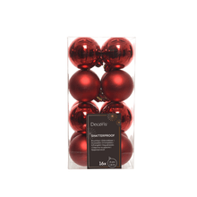 Set 16 esferas de plastico rojo 4cm
