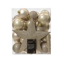 Set de 33 esferas perla surtidas + estrella