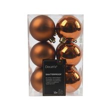 Set de 12 esferas de plastico naranja