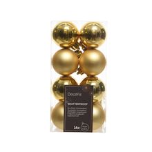 Set 16 esferas de plastico dorado 4cm