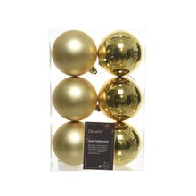 Set 6 esferas de plastico 8cm dorado suave