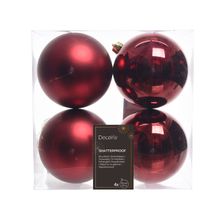 Set 4 esferas 10cm carmesi