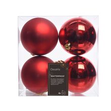 Set de 4 esferas 10cm rojo nav