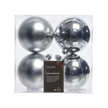 Set 4 esferas 10cm plata