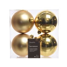 Set de 4 esferas 10cm dorado suave
