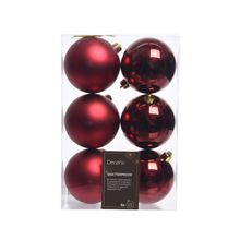Set esferas navidena 6u d8cm guindo