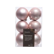 Set de 12 esferas 6cm rosa rubor