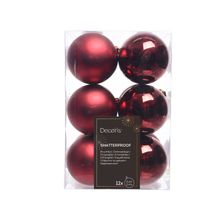 Esferas de 12 unidades d 6 cm color rojo
