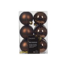 Set 12 esferas de plastico espresso 6cm