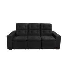 Sofa retractil 2.20 tela negro usb connect