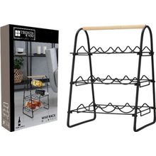 Rack de metal para 9 botellas 33x29x46 cm