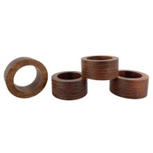 Jg  anillos p/servilleta 4pzas madera