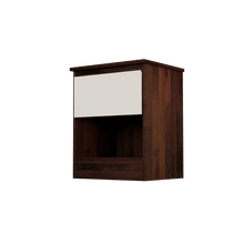 Mesa de noche 1 cajon tabaco blanco clay