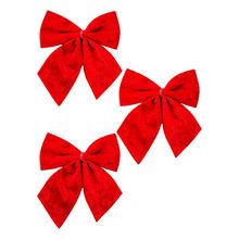 Set de 3 lazos 10x11cm Rojo