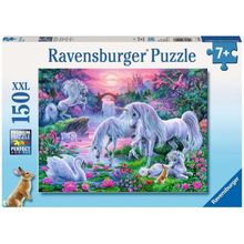 Rompecabezas unicornios en el atardecer 150p