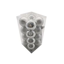Set 16 esferas navidena plata 4cm