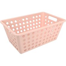 Cesto organizador con tapa rosa Blush One grande