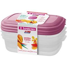 Set de 3 potes plásticos 1100ml