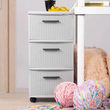 Cajonero de 3 niveles crochet gris