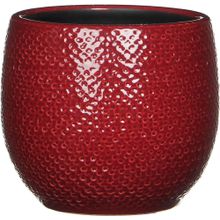 Maceta decorativa circular gabriel rojo 14x16 cm