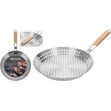 Sarten parrilla redondo inox mango madera