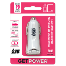 Cargador De Automovil Carga Rapida De Doble Puerto 30W Usb-C