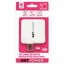 Cargador De Pared Carga Rapida De Doble Puerto 30W Usb-C