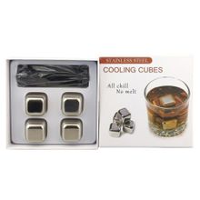 Cubos enfriadores plateado 4pzas