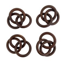 Jg de anillos para servilleta 4pzas 7x7cm cafe